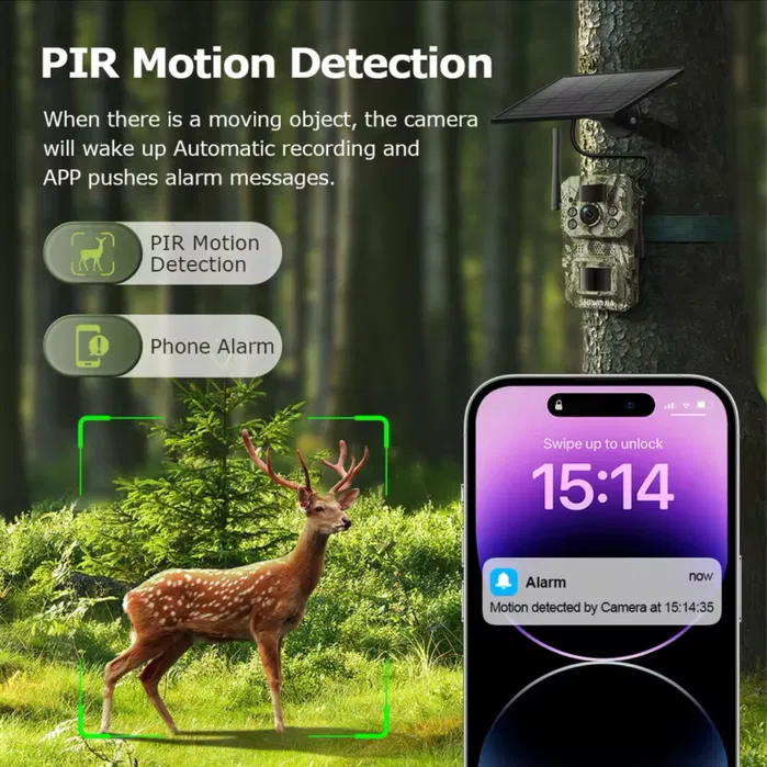 Фотопастка Shiwojia 4G GPS, Cонячна панель - Зображення 4